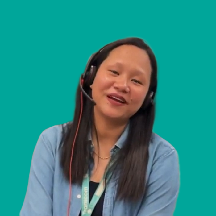 Indian girl wearing headset